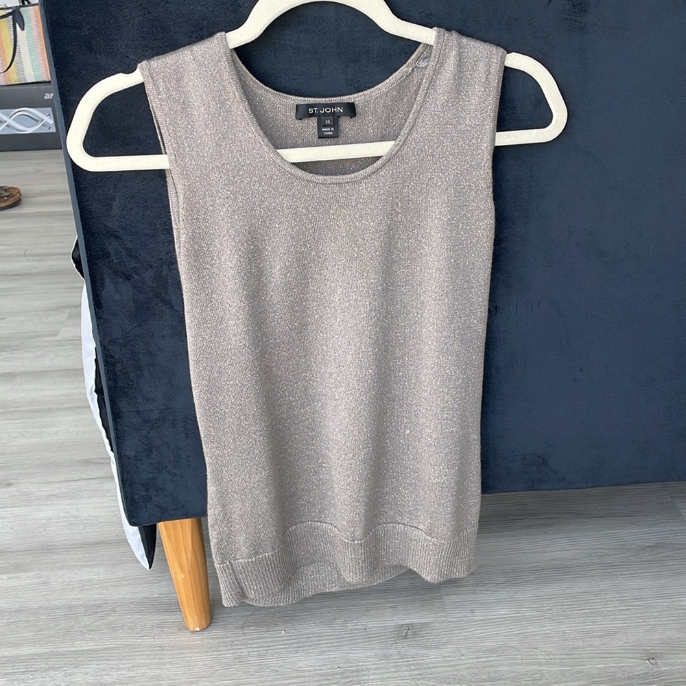 St. John grey sparkle shell XS shirt